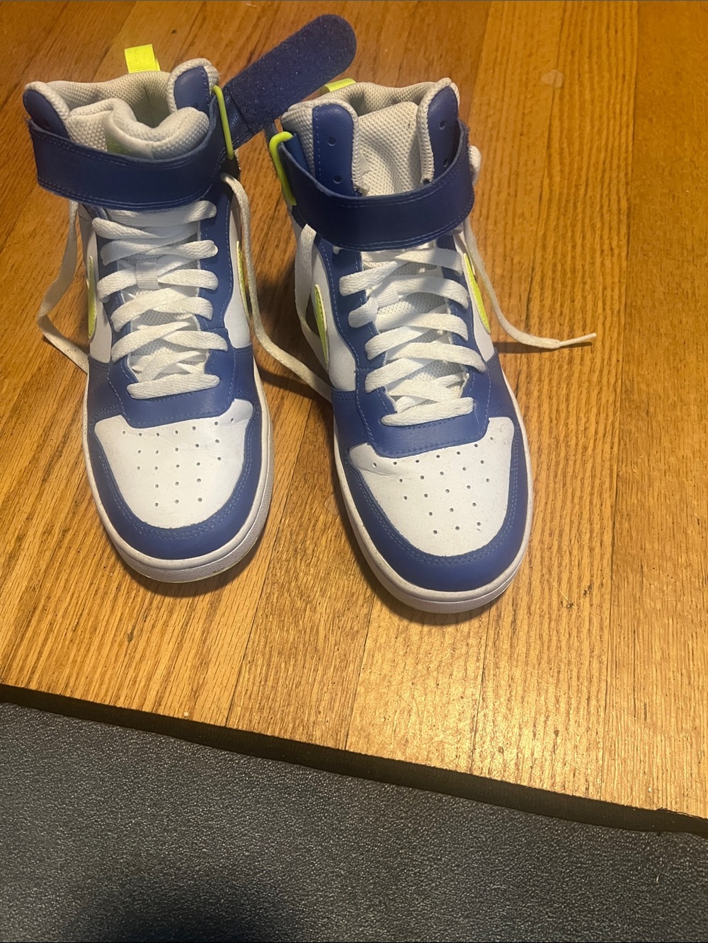 Kids High-Top Sneakers in Blue and White